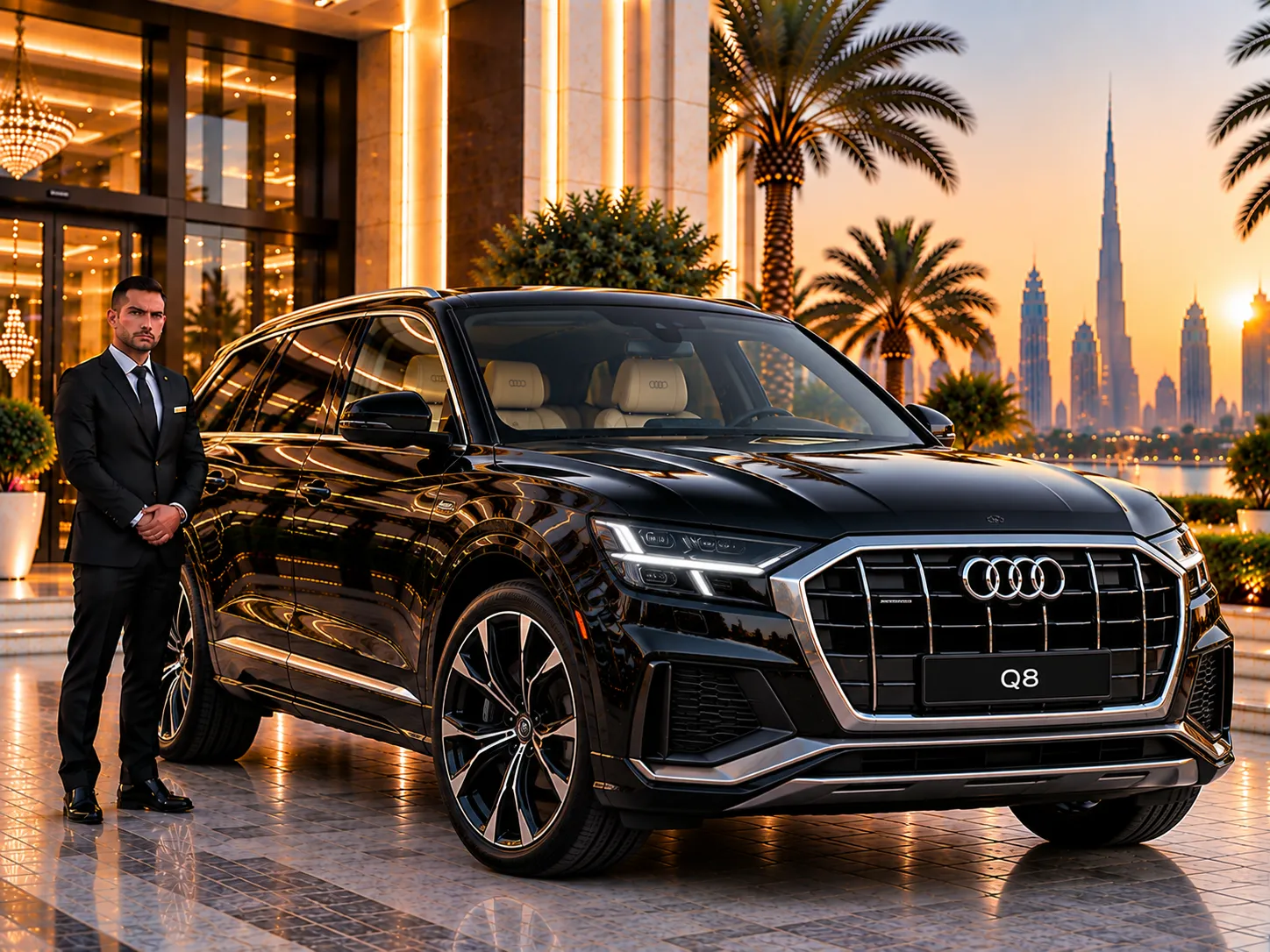 Audi Q8 with professional chauffeur