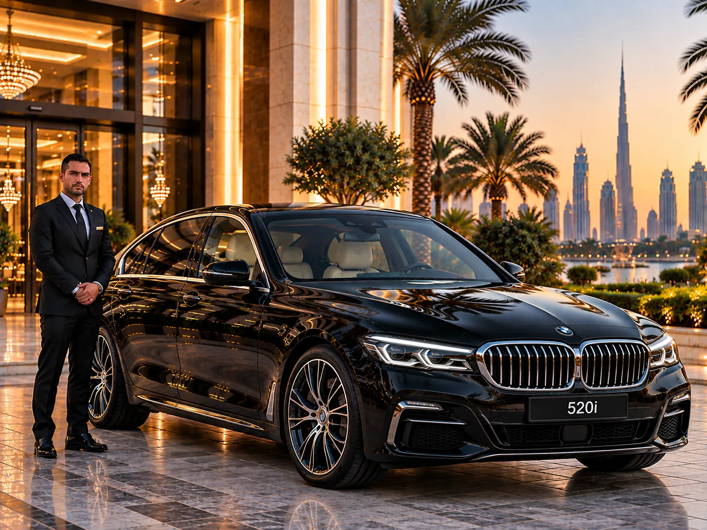 BMW 520i with professional chauffeur
