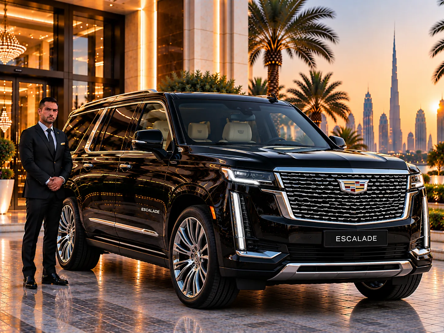 Cadillac Escalade for corporate chauffeur travel in Dubai