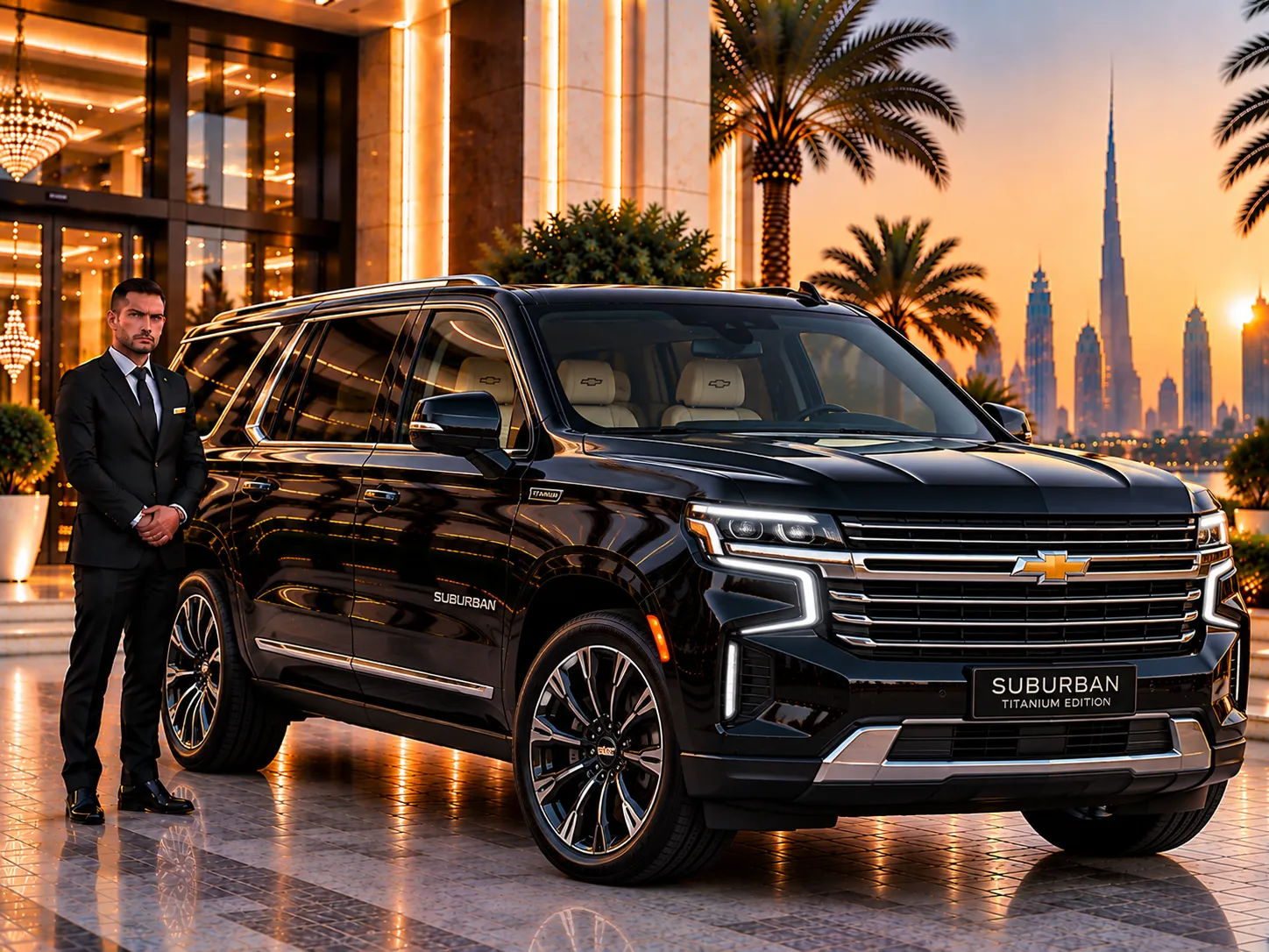 Chevrolet Suburban Titanium Edition with professional chauffeurs