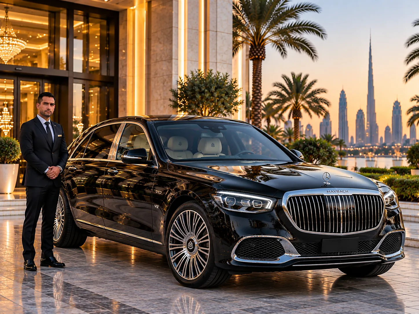 Mercedes S-Class Maybach for corporate chauffeur travel in Dubai