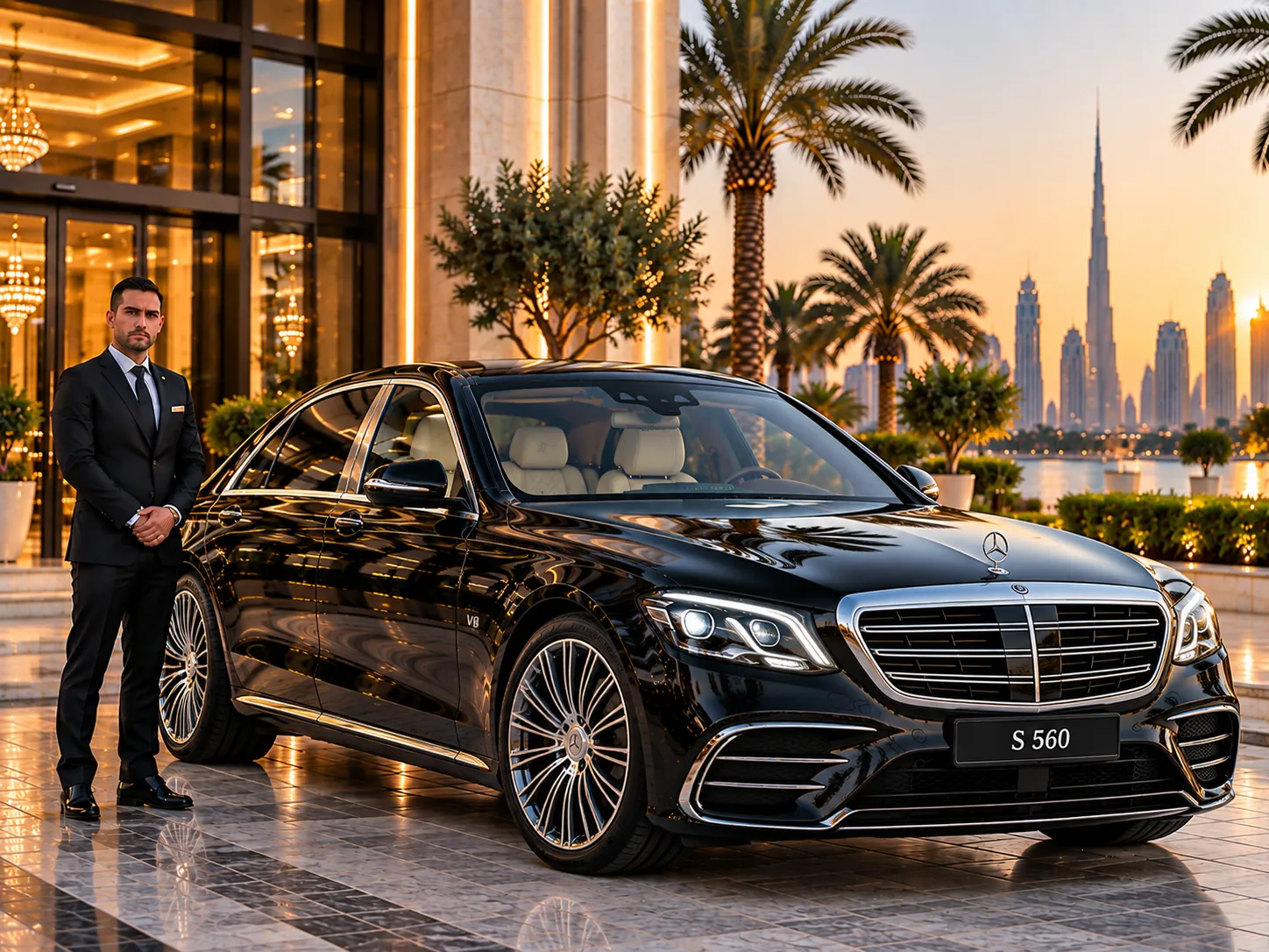 Mercedes-Benz S-Class S 560 for corporate chauffeur travel in Dubai