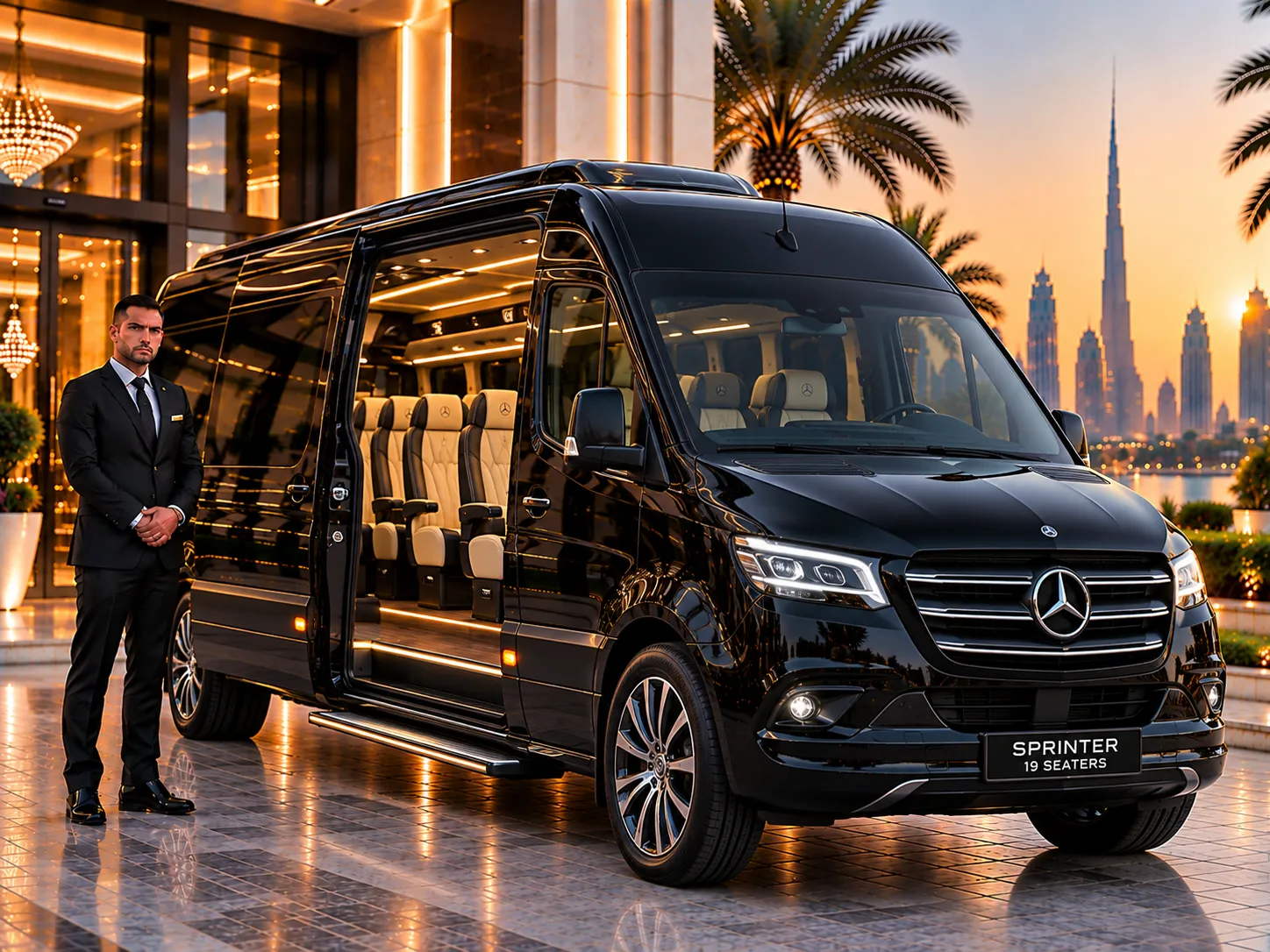 Mercedes Sprinter 19 Seaters with professional chauffeur