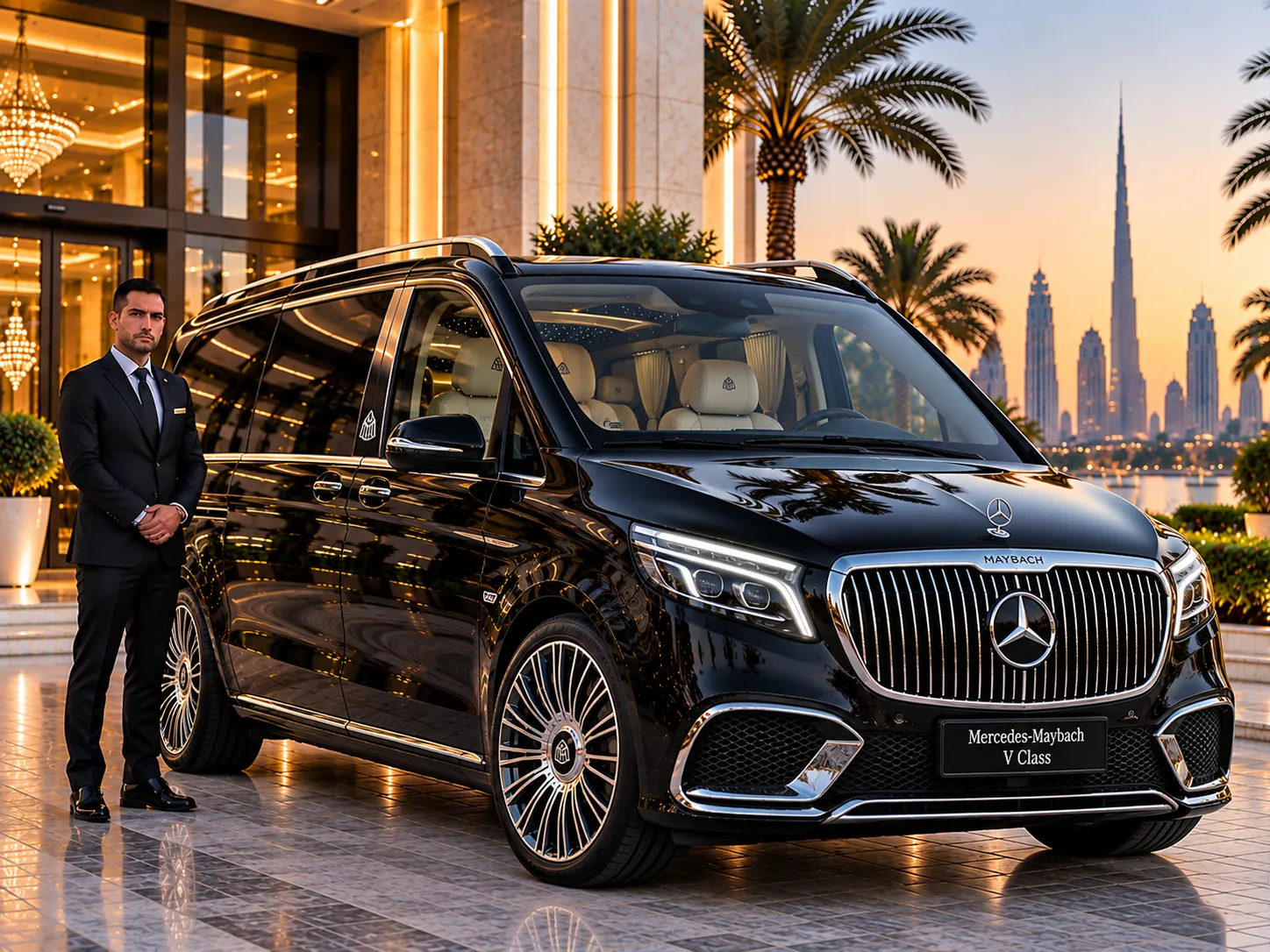 Mercedes V Class Maybach with professional chauffeur