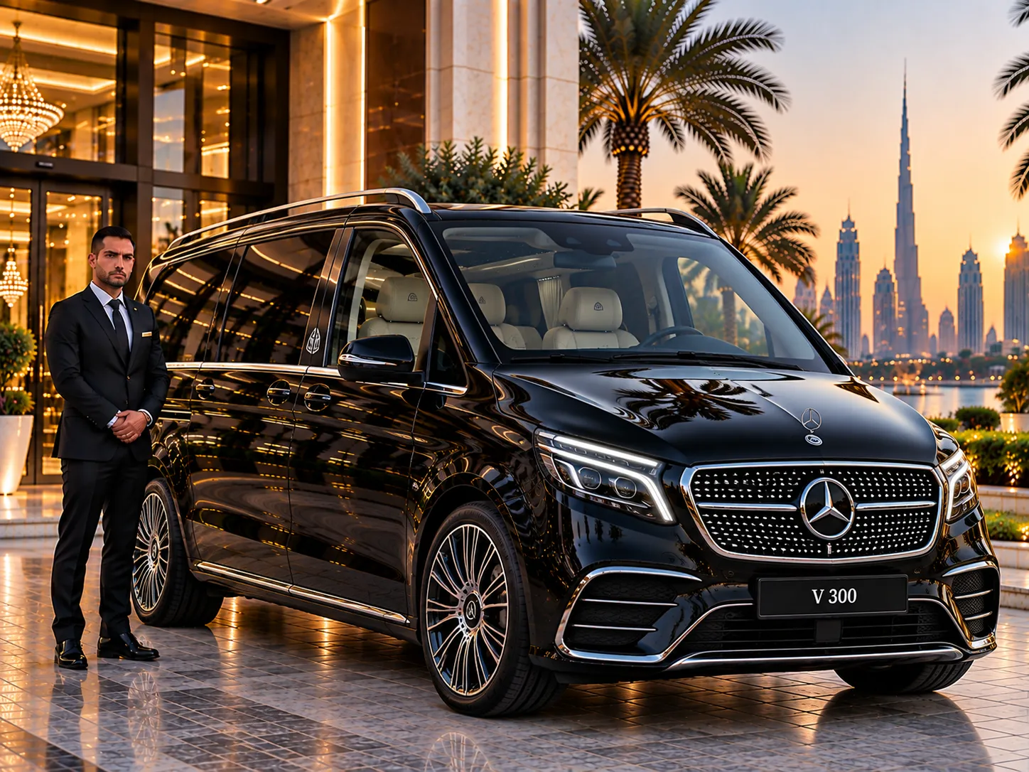 Mercedes V-Class for corporate chauffeur travel in Dubai