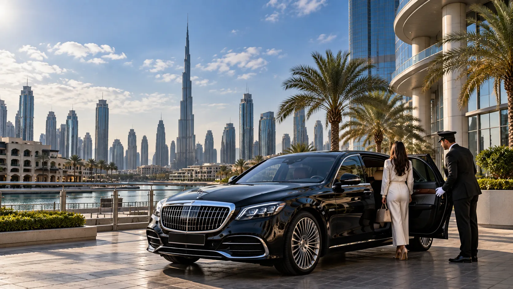 Dubai city tour with professional chauffeur by the waterfront
