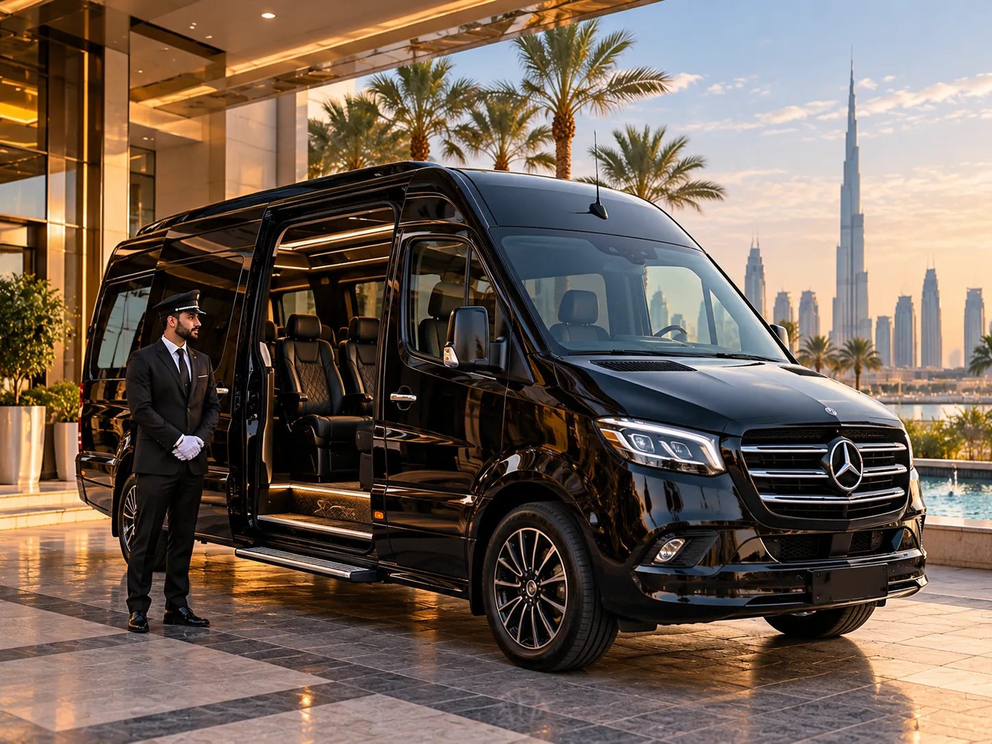 Mercedes-Benz Sprinter with prodessional chauffeur